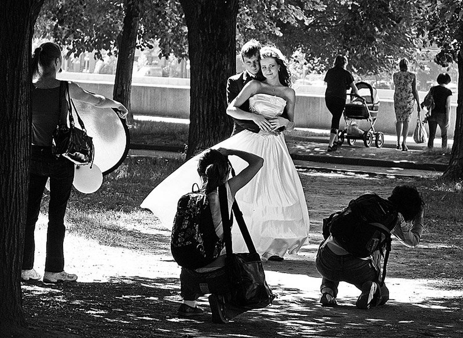 свадьба, молодожёны, люди, ч/б, Бобкова Ольга