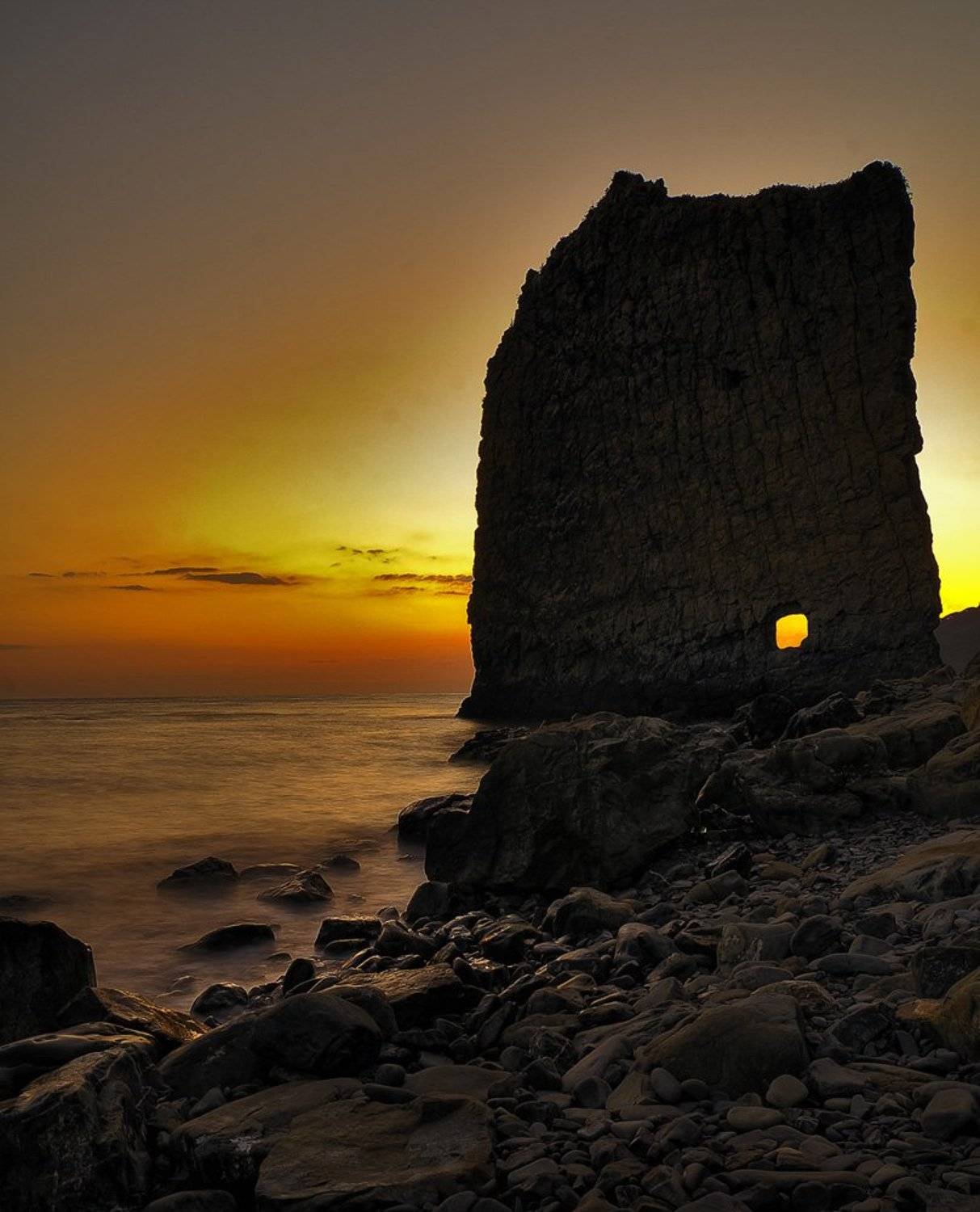 скала,море,камни,закат, Dankost