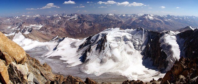 горы, ледник, облака. Про ледник. фото превью