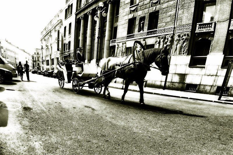 Старая коняшка на Питерских улочках фото превью