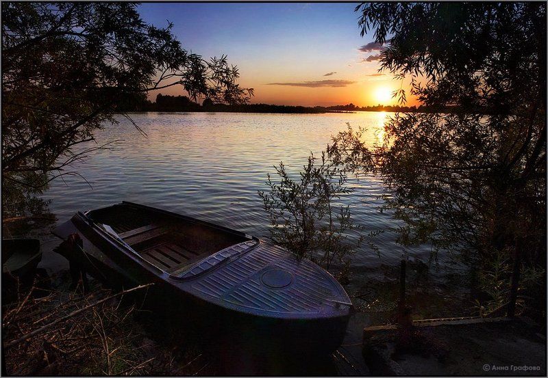 нсо, река, обь, закат, аня графова Обской закат фото превью