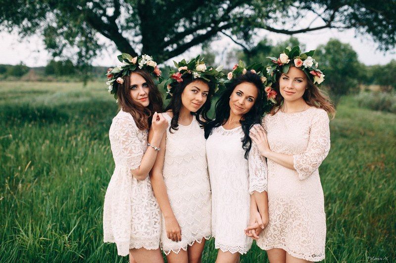 Венок, Девушка, Деревня, Лето, Поле 4 нимфы фото превью