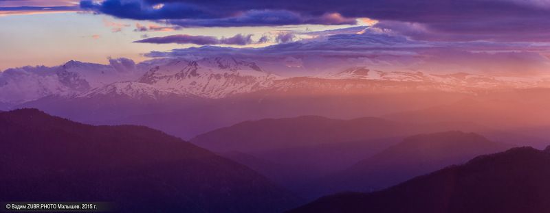 пейзаж, горы, адыгея, тхач, панорама, zubrphoto, закат, фишт, оштен, лагонаки За гранью уходящего дня фото превью