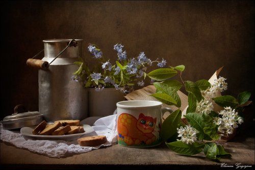 Молоко с сухариками