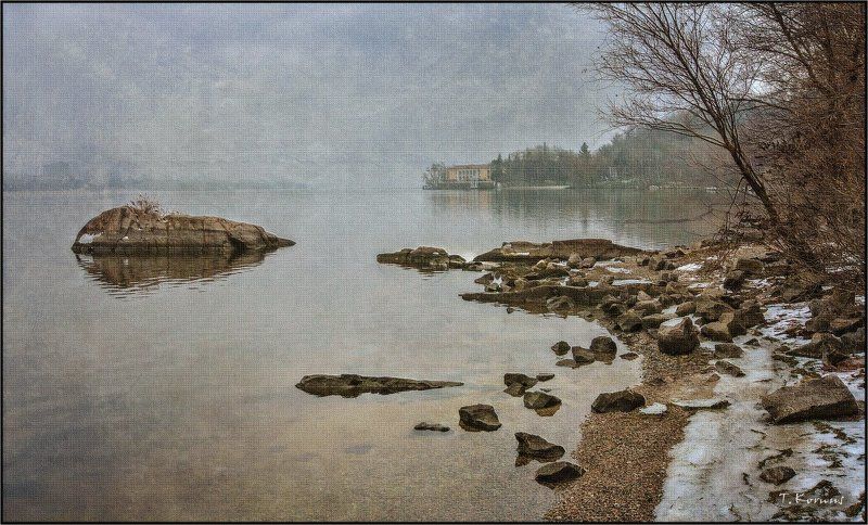 река,зима,туман  фото превью