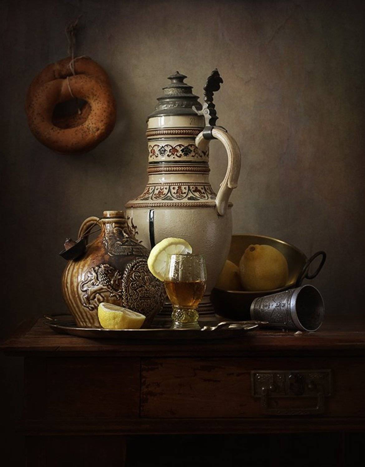 Бублик, Домашняя утварь, Лимон, Немецкий кувшин, Tatyana Karachkova