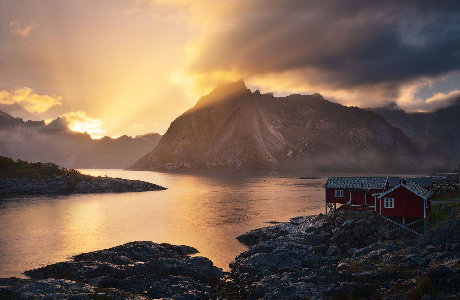 норвегия, лофотен, лофотенские острова, закат, рассвет, хамнёй, norway, lofoten, lofoten islands, sunset, sunrise, golden hour, hamnoy, Эрнест Вахеди