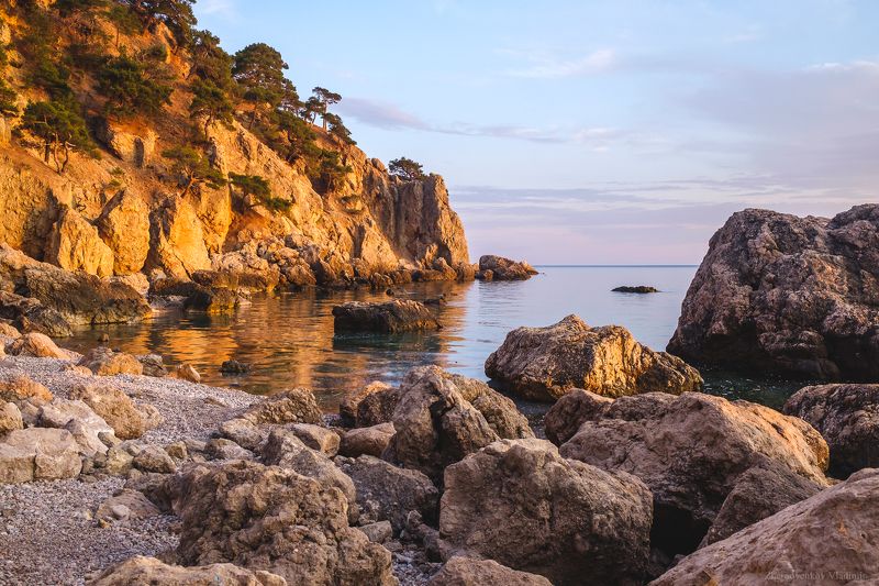 крым, берег, море, черное море, закат. инжир Крымские берега фото превью