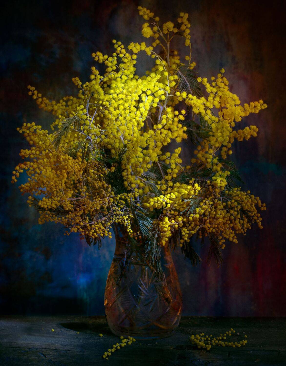 мимоза,ночь,натюрморт, Елена Брежицкая