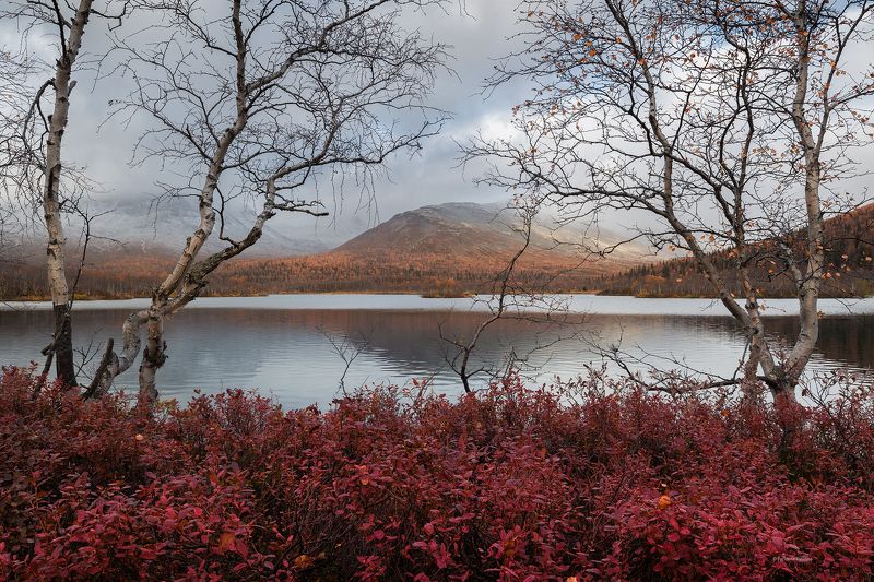 Рассвет на озере Малый Вудьявр фото превью