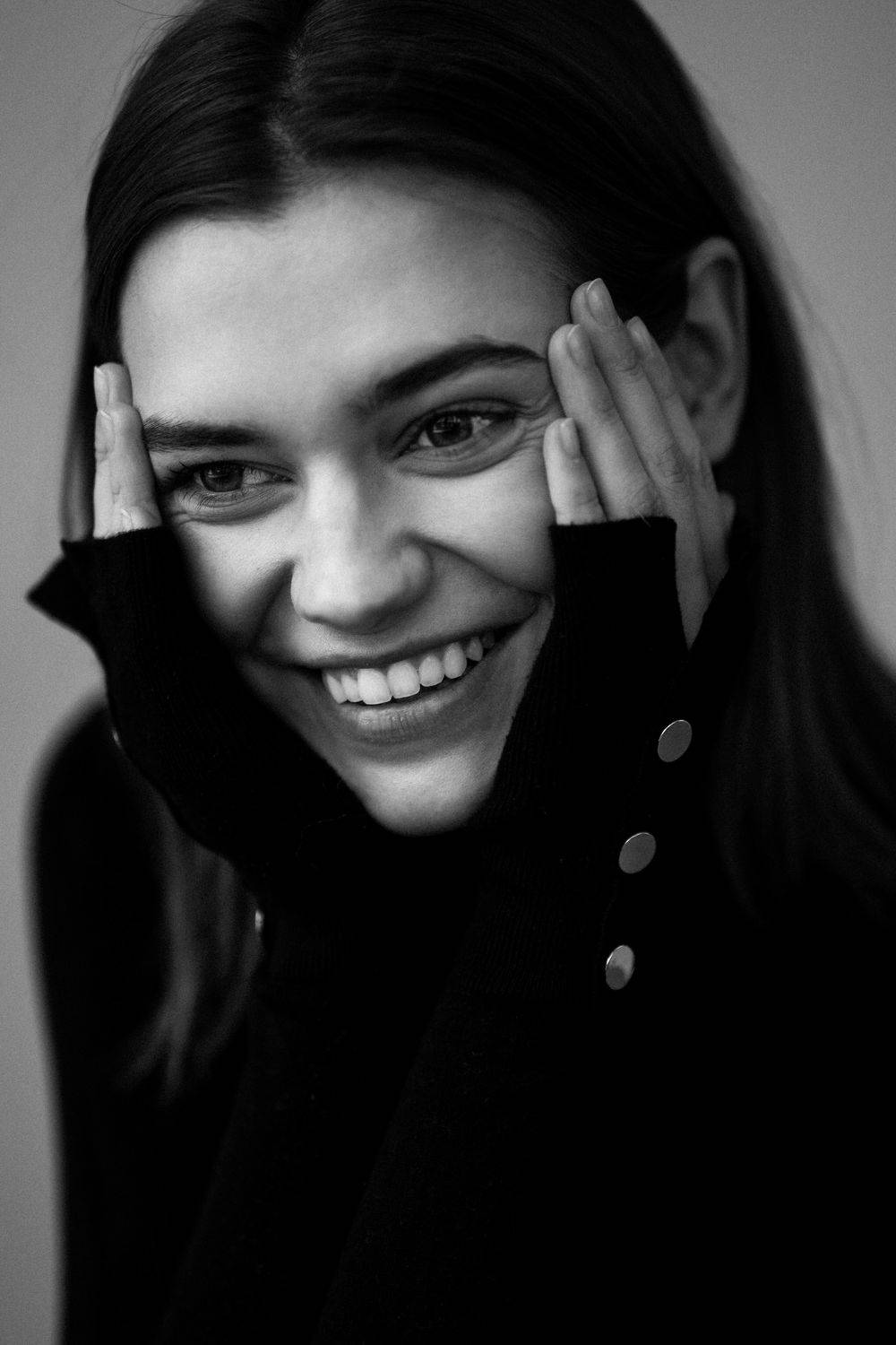 portrait, girl, model, black and white, Балезин Евгений