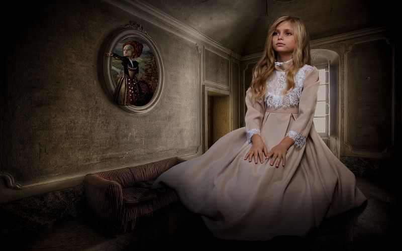 дети, концептуальное, детская фотосессия, семейная фотосессия, студийная фотосессия, семейная фотография Алиса и Червонная Королева фото превью