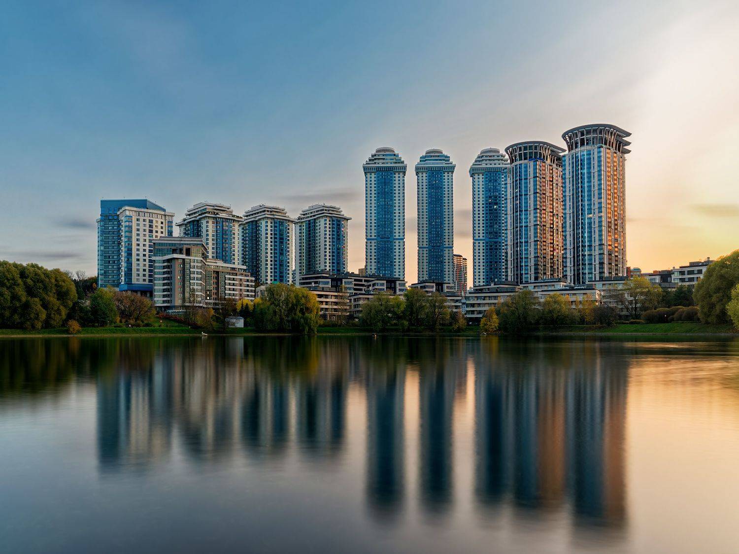 москва, пруд, закат,  Алексей