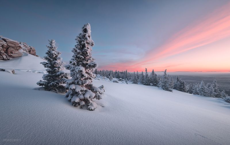 зюраткуль, урал, горы, зима, снег, рассвет, южный урал Утро на Зюраткуль фото превью