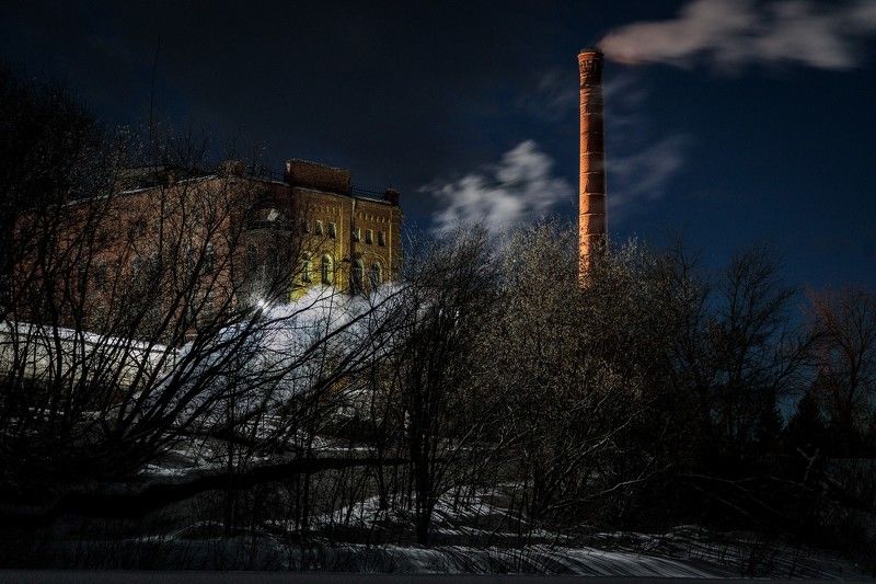 рыбинск, зима, волга, фабрика, 2023, март, Старая фабрика. фото превью