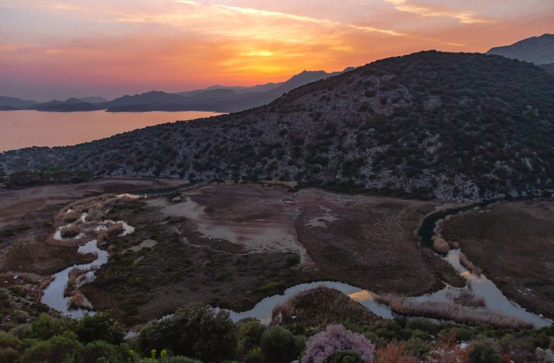 Демре, Турция, Пляж, море, пейзаж, река, закат, demre, turkey, andriake Andriake beach фото превью