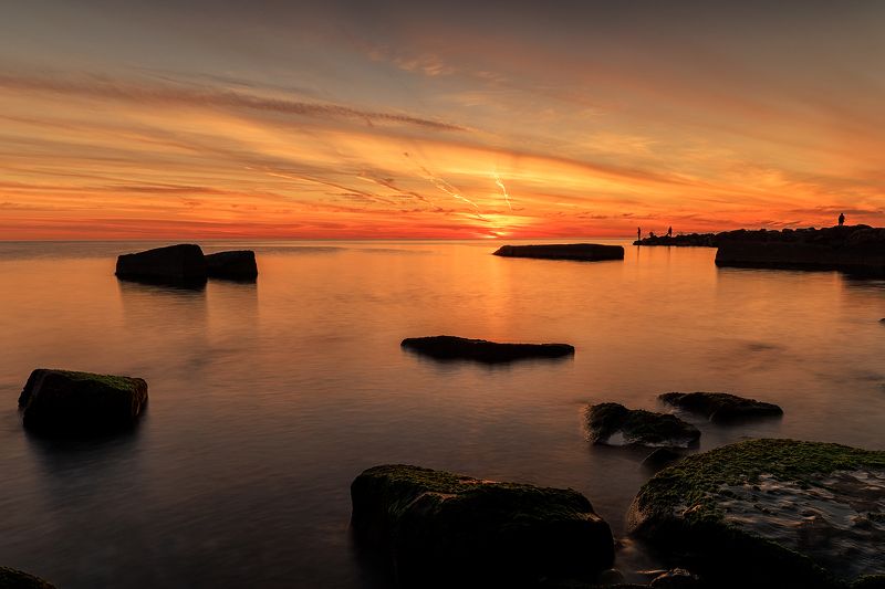 #море #закат #штиль #природа #сочи #краски #камни Зимние закаты, Сочи фото превью