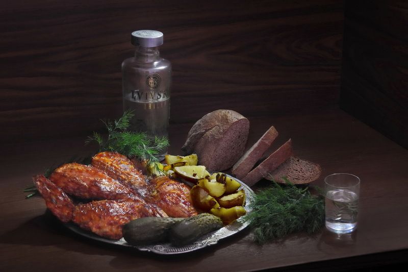 Запечённая курица - бабочка. фото превью