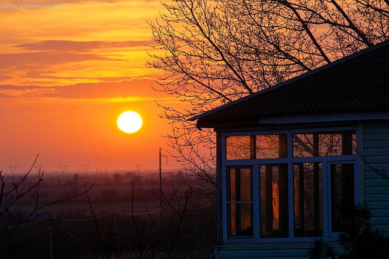 На закате. фото превью