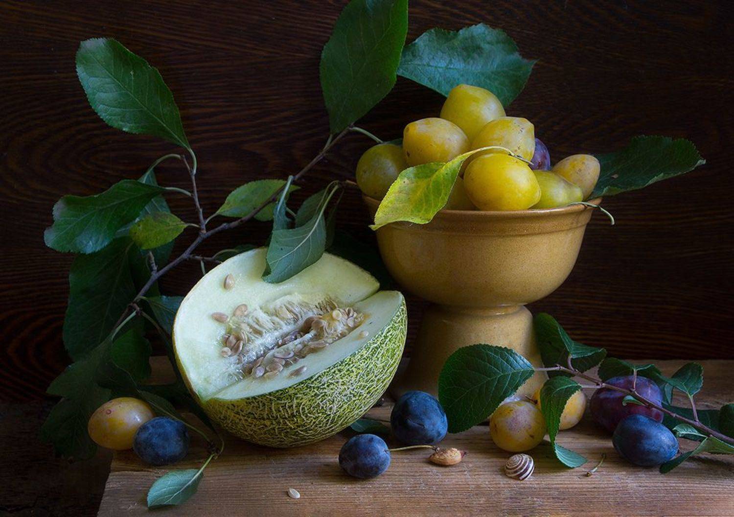 дыня, сливы, фрукты, Колеснева Елена