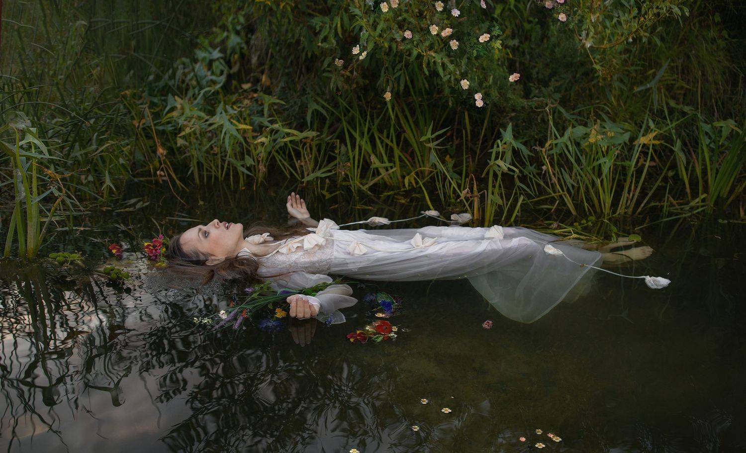 река девушка офелия смерть красота любовь природа искусство картина фотография покой радость  облака вода небо, Татьяна Шепелева