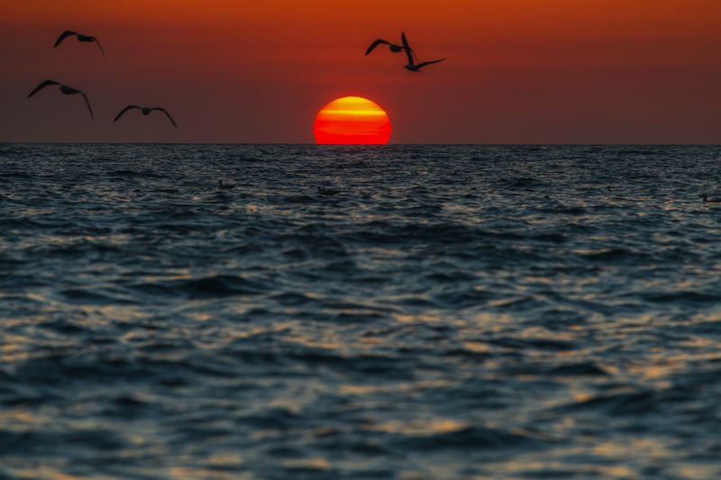 крым море закат солнце  Закат над Черным морем фото превью