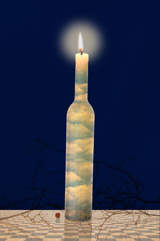 branches, candle, collage, color, colors, concept, conceptual, digital, digital art, dream, flame, photo collage, photography, scene, still life, surreal, surrealism, Видимое проявление сцены сна / Visible Manifestation of a Dream Scene фото превью