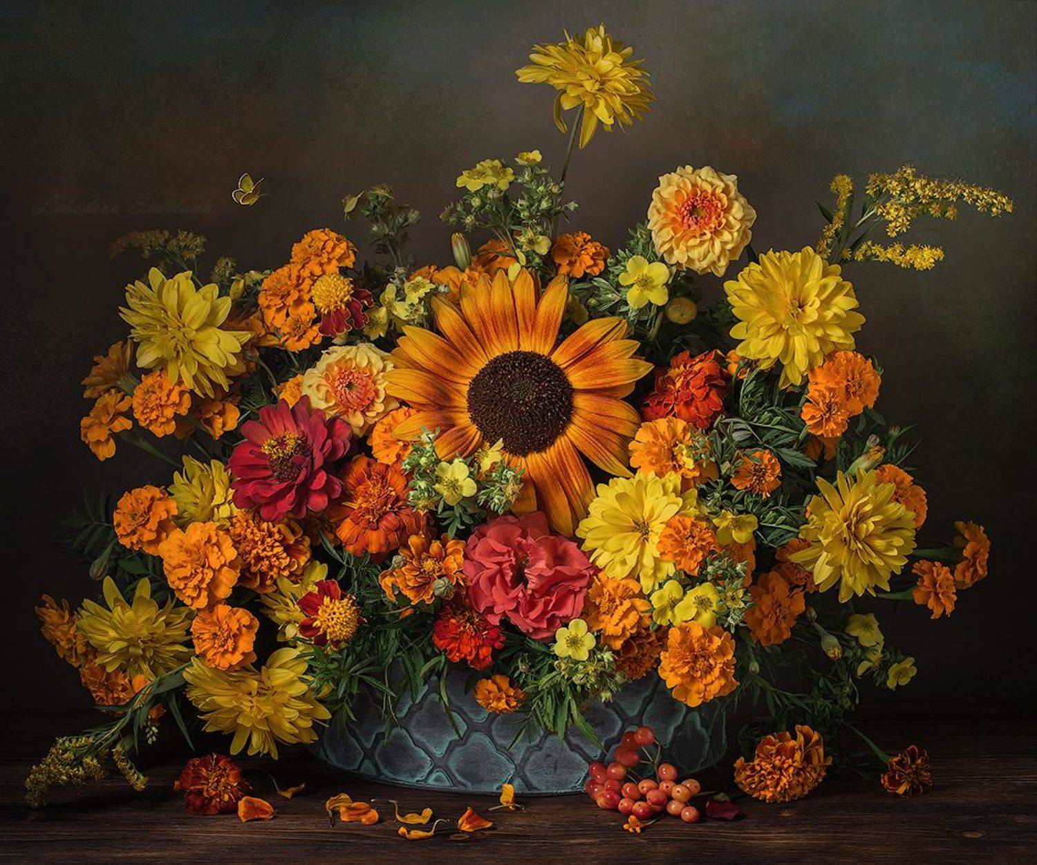 натюрморт,цветы,букет,бархатцы, Светлана Л.