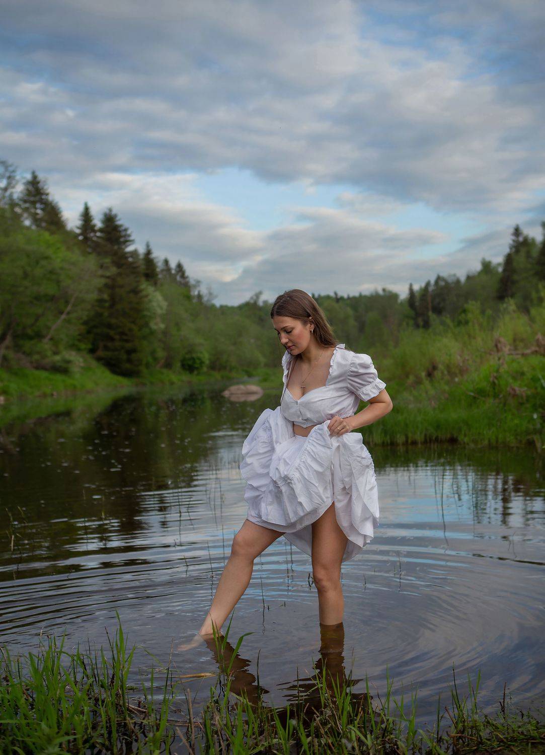 река девушка красота любовь природа искусство фотография покой радость лодка облака вода небо, Татьяна Шепелева