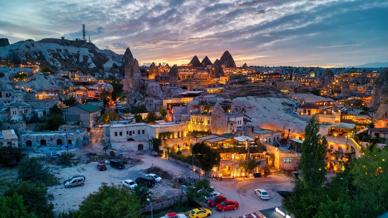 гёреме, каппадокия, турция Гёреме на закате фото превью