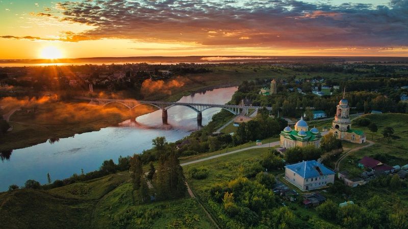 старица, тверь, городище, рассвет Старицкое городище фото превью