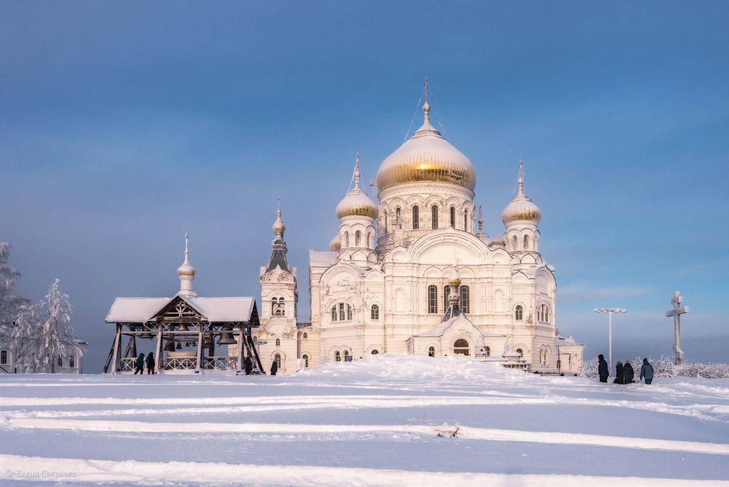 белая гора, вечер, закат, пермский край, мороз, зима, снег, белогорский монастырь, Соколова Елена