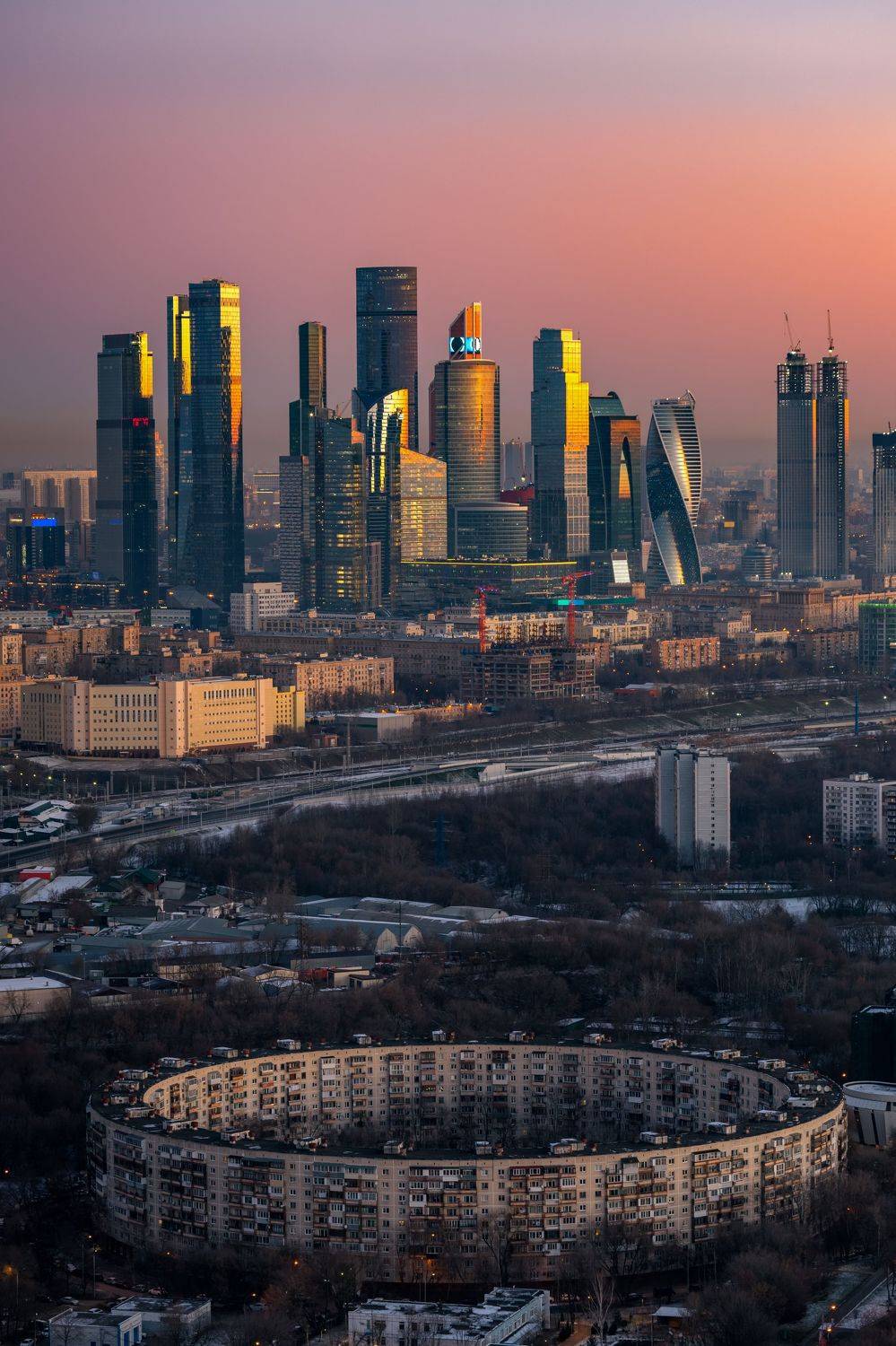 москва рассвет сити небоскребы архитектура, Tsybenko Kirill