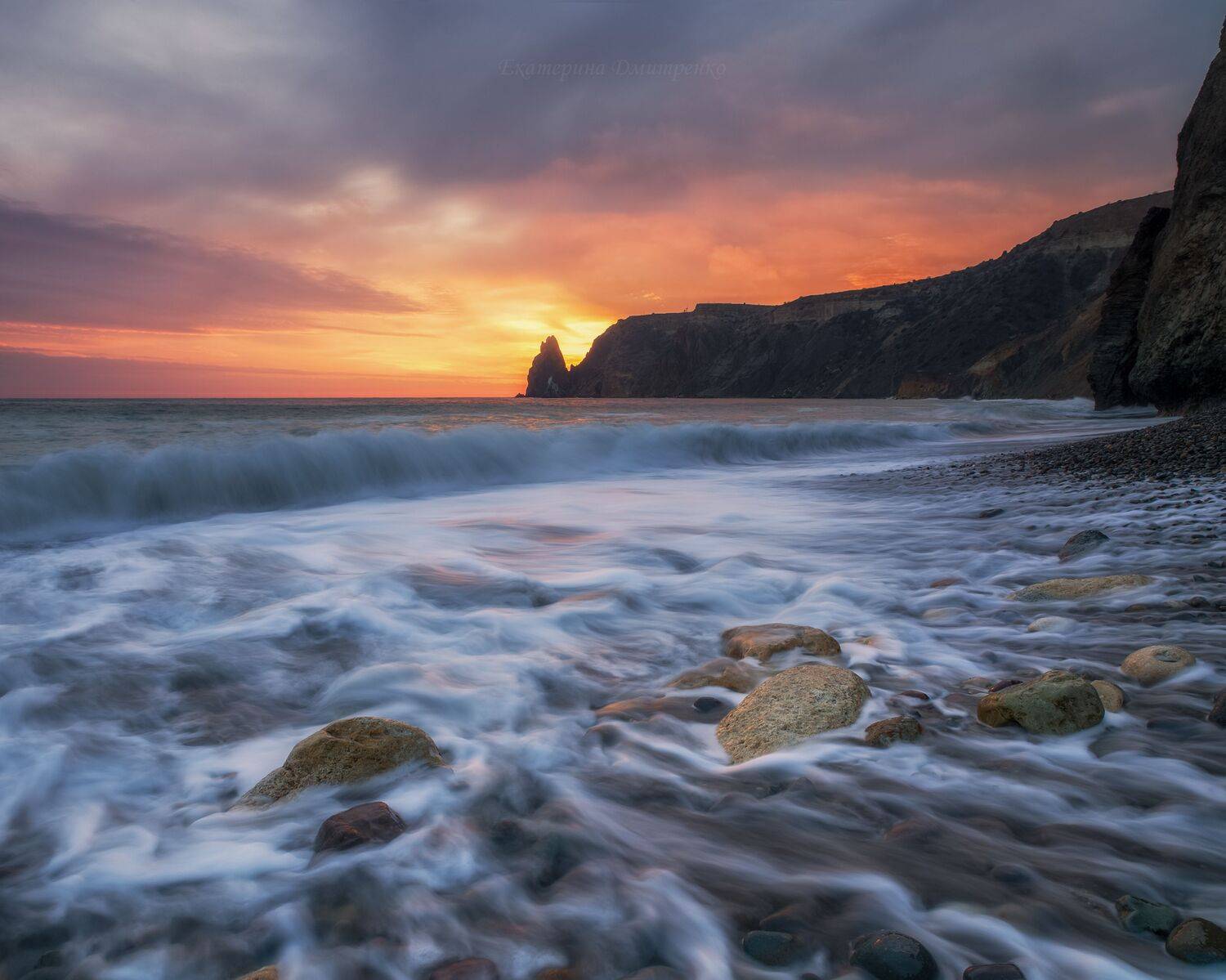 закат, крым, севастополь, фиолент, море, шторм, морской пейзаж, crimea, landscape, seascape, Дмитренко Екатерина