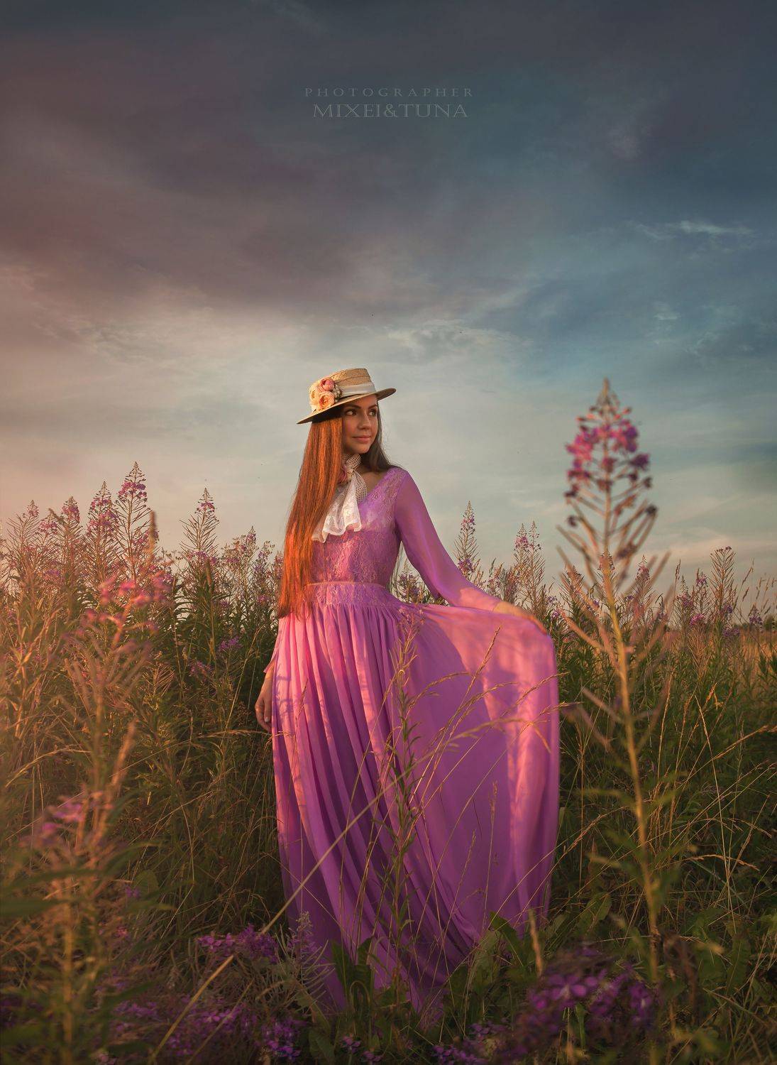 женщина  природа красота любовь  поле  фотография сказка лето цветы шляпка, Татьяна Шепелева