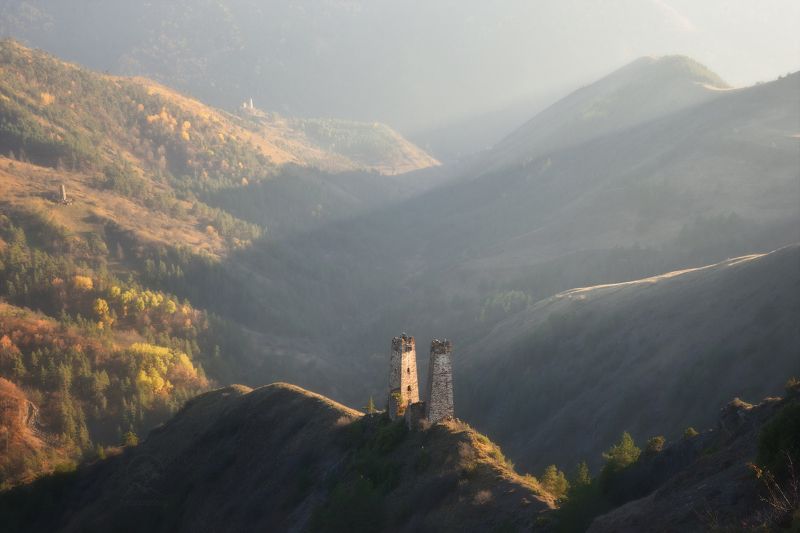 ингушетия, джейрахский район, заповедник эрзи, фототур в ингушетию Башни двух соперниц фото превью
