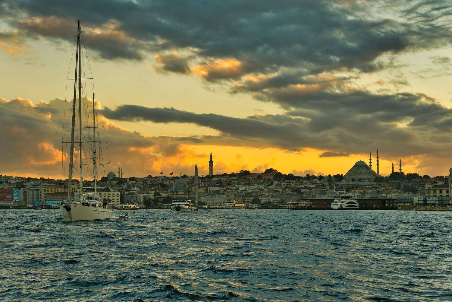 турция, босфор, яхта, закат, Владислав Саморуков