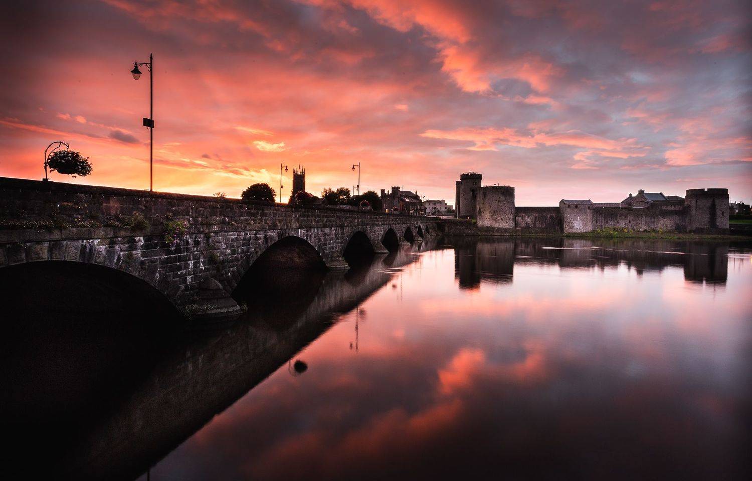 ирландия, замок, крепость, рассвет, река, Потапов Сергей