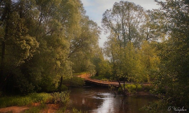 речка, старый_мостик, пейзаж Старенький мосток фото превью
