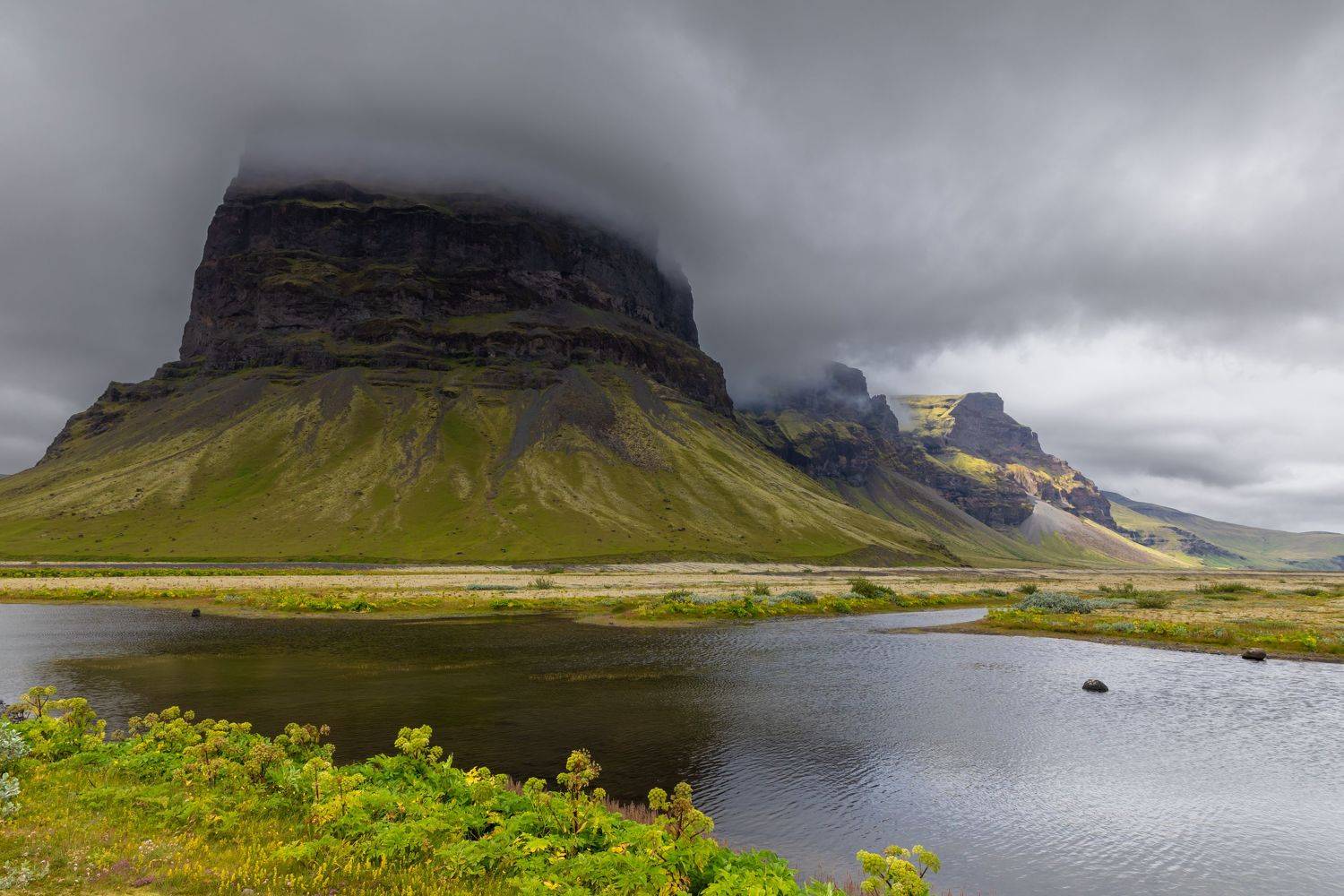 lomagnupur, island, landscape, green,, Евгения Чех