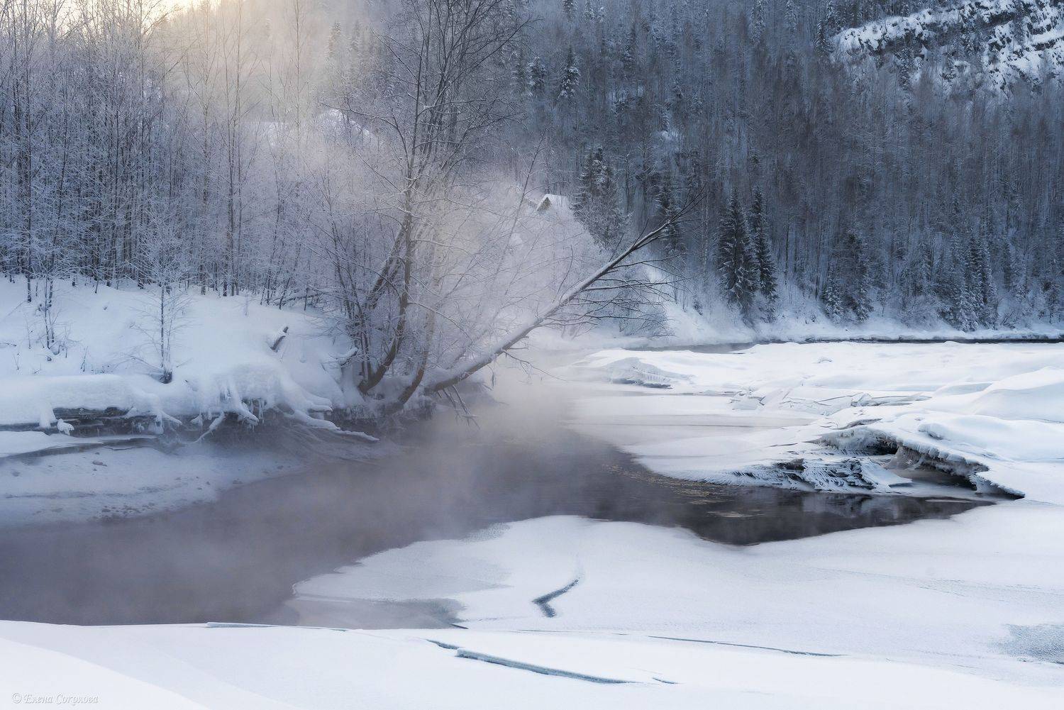 пейзаж, зимний пейзаж, губаха, природа, ручей, река, Соколова Елена