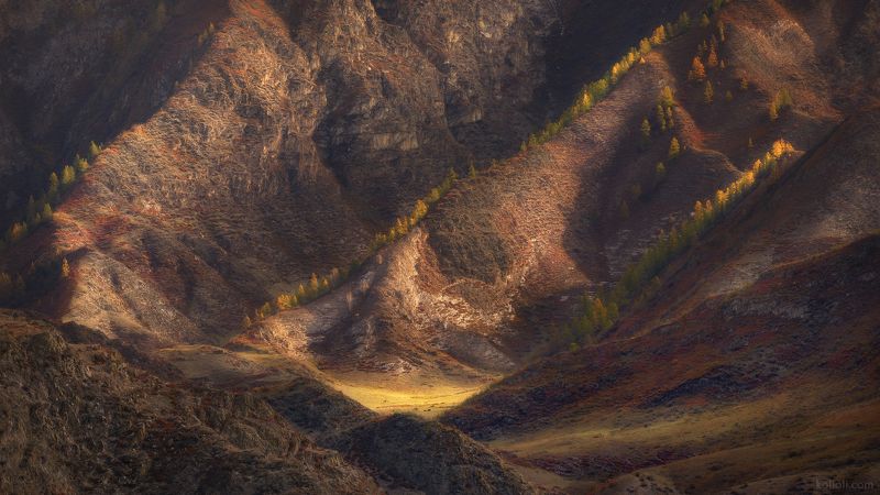 алтай, горы, чуйский тракт, долина, мягкий свет, ущелье, склоны Затерянная долина фото превью