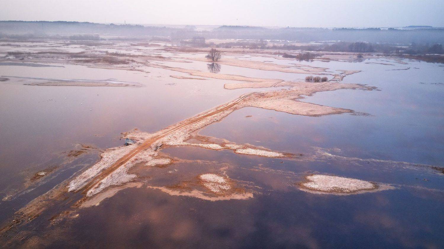 весна, вода, иней, март, неман, разлив, рассвет, река, туман, утро, Вейзе Максим