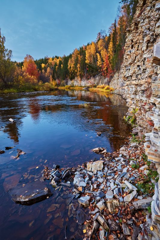 пейзаж, коми, река, север, скалы, тайга Тиманский кряж фото превью