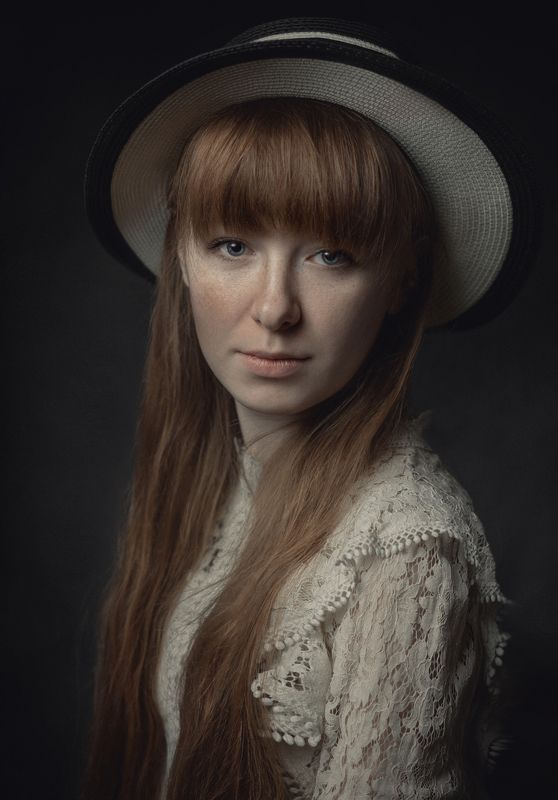 портрет, девушка, веснушки, шляпа, взгляд, portrait, sight, freckles, girl portrait, hat Валерия фото превью
