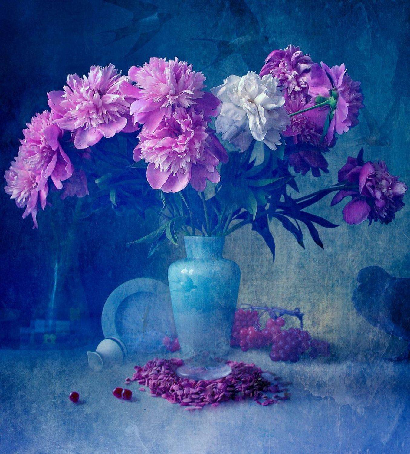 натюрморт  цветы птицы, Станислав Солагаян