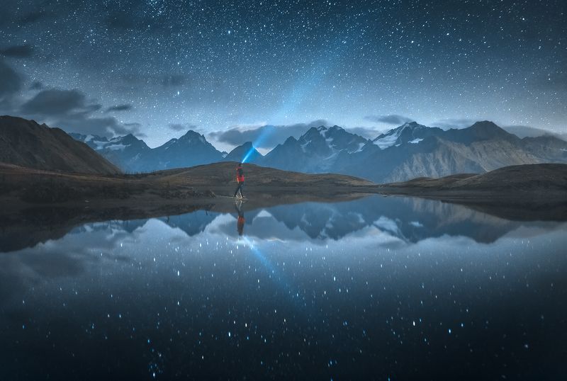 грузия, ночной пейзаж, озера корульди, астрофотография, сванетия, местия Ночь Корульди фото превью