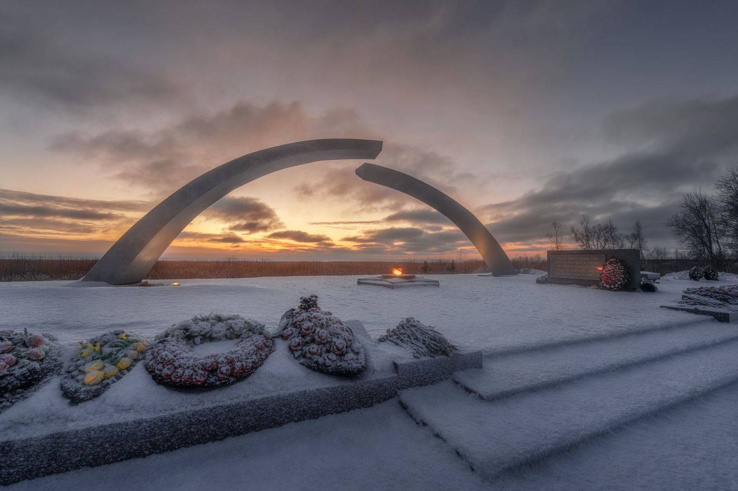 мемориал, ленинградская область, санкт-петербург, рассвет, пейзаж, зима, ладога, ладожское озеро, sunrise, Полякова Наталия