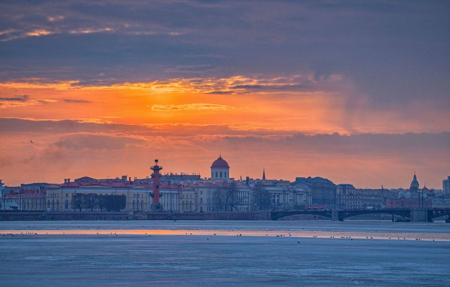 санкт-петербург, город, нева, городской пейзаж, закат, Подосинников Максим
