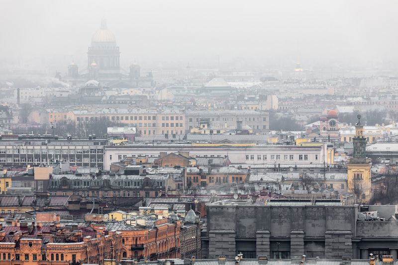Туман над городом фото превью